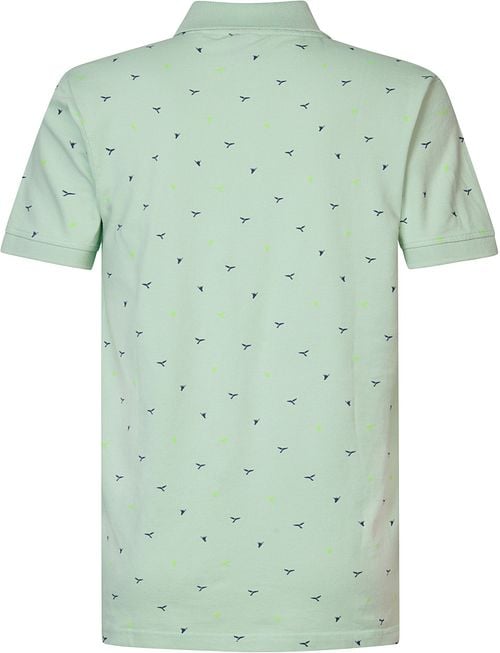 Petrol Polo Shirt Seashore Print Green Product / Achterkant