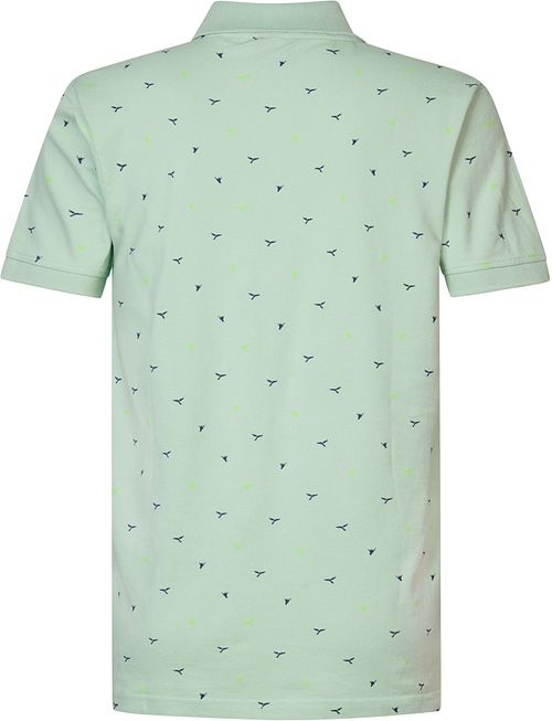 Petrol Poloshirt Seashore Druck Grün Product / Achterkant