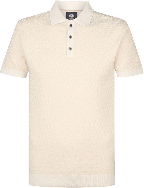 Petrol Knitted Polo Shirt Oceanstone Ecru Product
