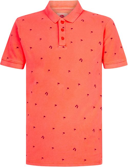 Petrol Polo Shirt Palm Trees Orange Product