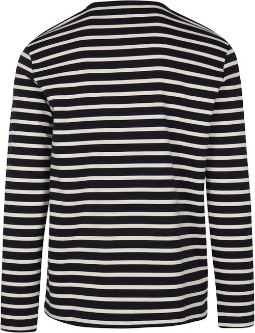KnowledgeCotton Apparel Longsleeve T-shirt Stripes Dark Blue Product / Achterkant
