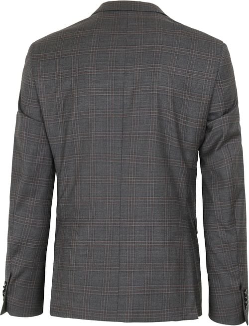 Suitable Suit Toulon Wool Check Grey Brown Product / Achterkant