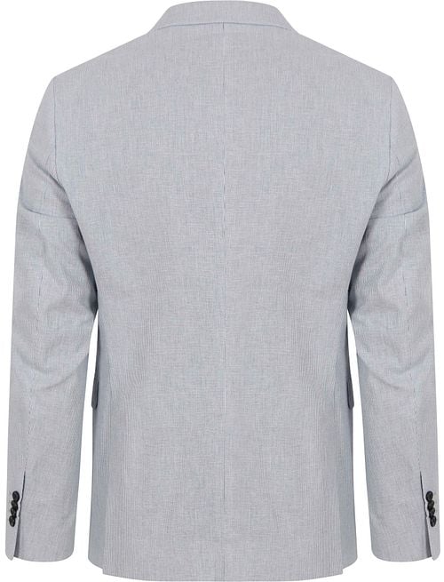Suitable Blazer Linen Stripe Light Blue Product / Achterkant