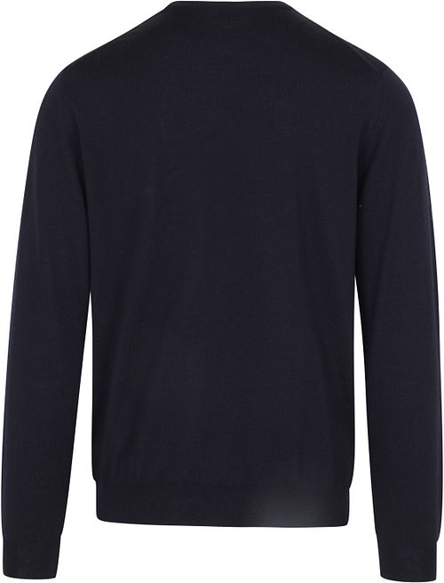 Olymp Pull Col Rond Wool Bleu Foncé Product / Achterkant