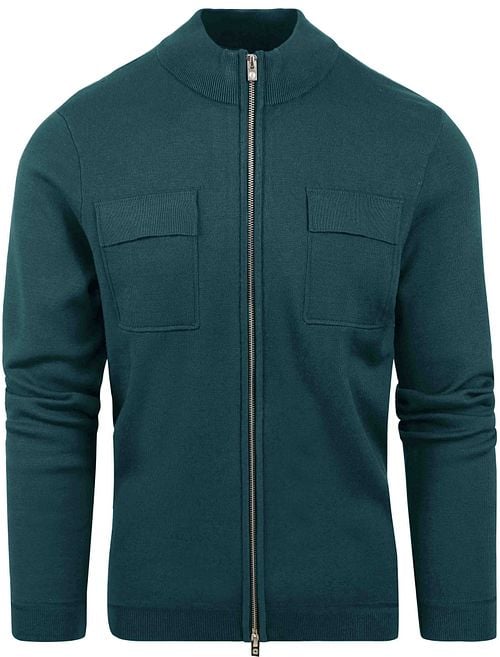 Blue Industry Strickjacke Brusttasche Dunkelgrün Product