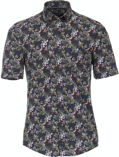 Casa Moda SS Shirt Dark Blue Botanical Print Product