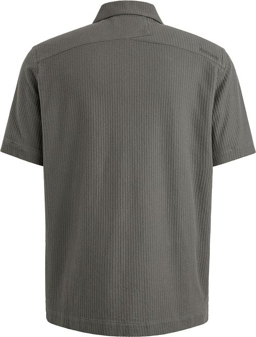 Cast Iron Short-sleeve Shirt Jersey Structure Taupe Product / Achterkant