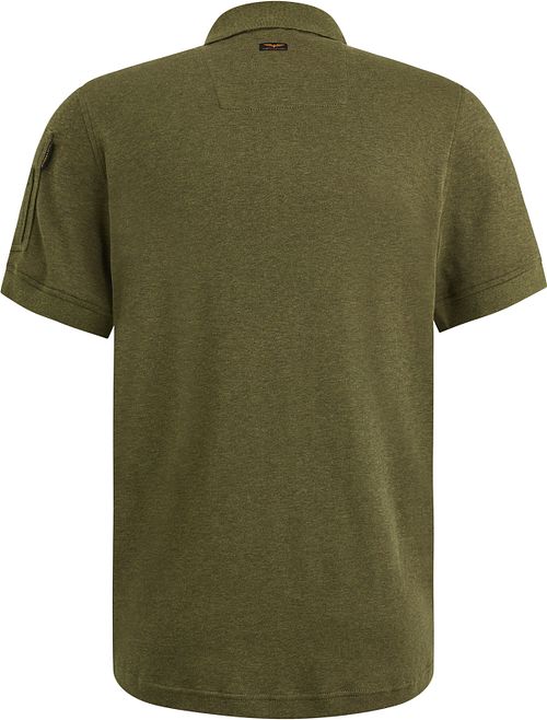 PME Legend Half-Zip Polo Shirt Interlock Olive Green Product / Achterkant