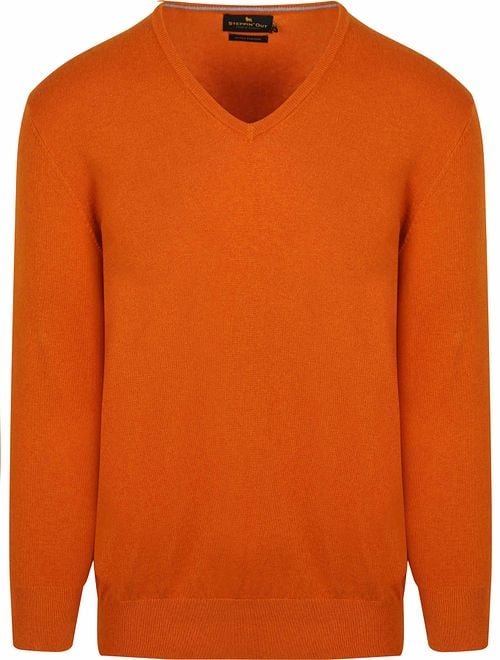 Steppin' Out Pullover Cotton Cashmere V-Neck Orange Product