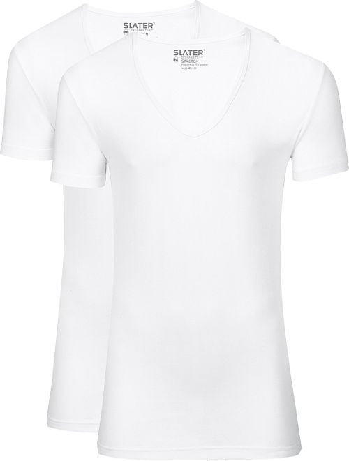 Slater 2-pack Stretch Deep V-neck T-shirt White Product