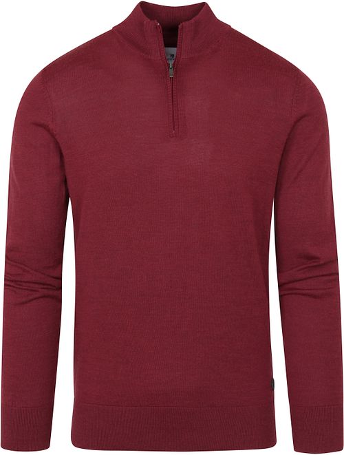 State Of Art Half Zip Wool Mix Bordeaux Red Product