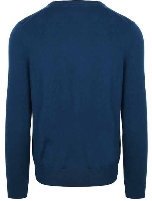 Suitable Merino Pullover V-Ausschnitt Indigo Blau Product / Achterkant