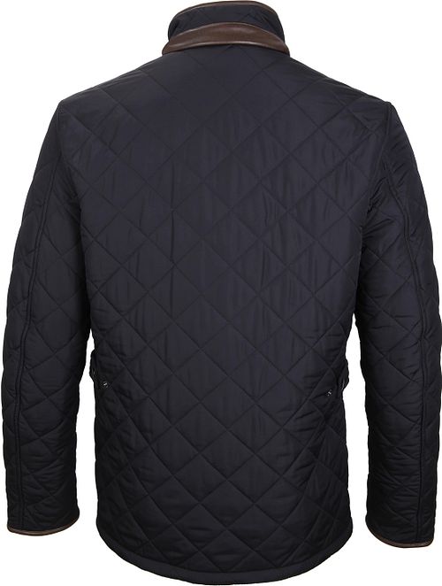 Barbour Quilted Jas Powell Navy Product / Achterkant