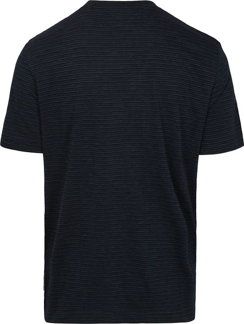 Marc O'Polo T-shirt Slub Stripes Dark Navy Product / Achterkant