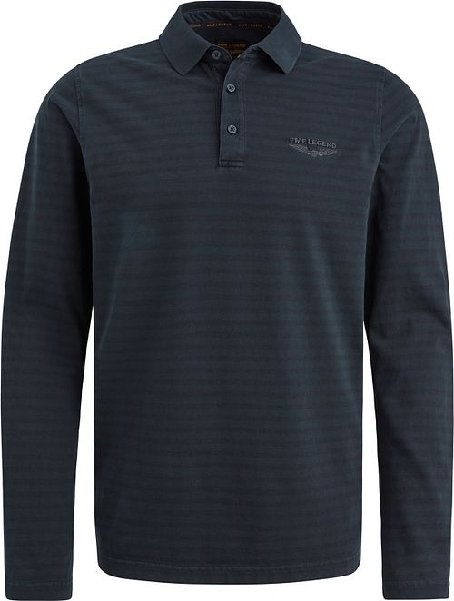 PME Legend Longsleeve Polo Shirt Stripes Navy Product