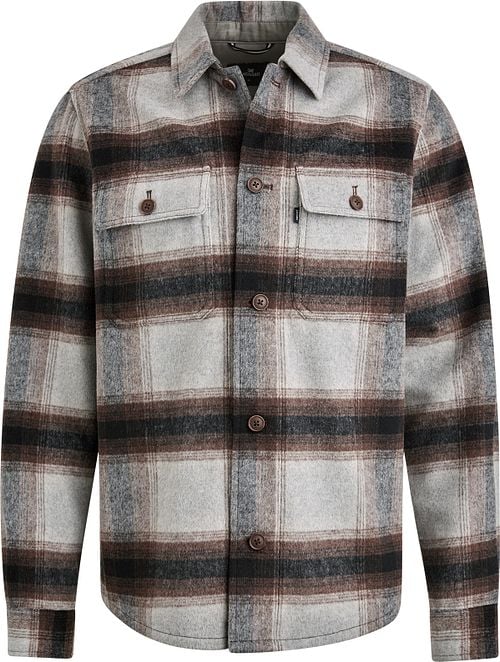 Vanguard Overshirt Brushed Wool Blend Checks Grey Product