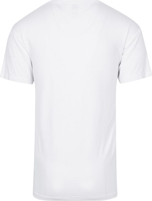 Alan Red T-Shirt Col-V Bambou Blanc Product / Achterkant