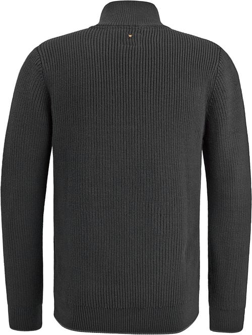 PME Legend Pull Knitted Half Zip Cable Noir Product / Achterkant