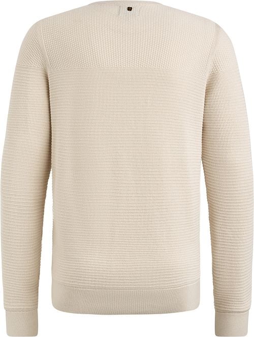 PME Legend Trui Mouliné Ecru Product / Achterkant