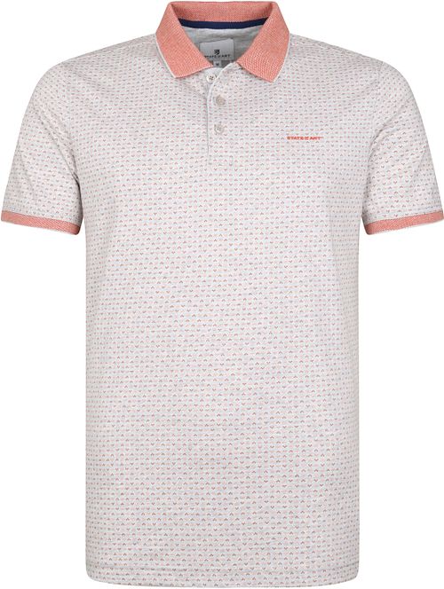 State Of Art Polo Print Grijs Rood Product