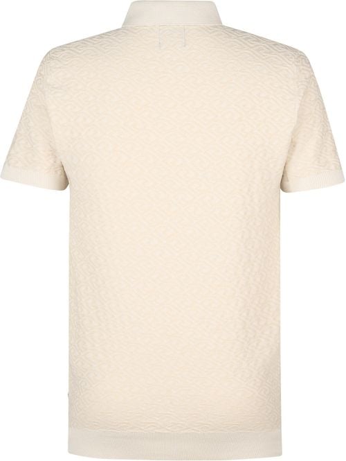 Knitted Polo Oceanstone Ecru Product / Achterkant