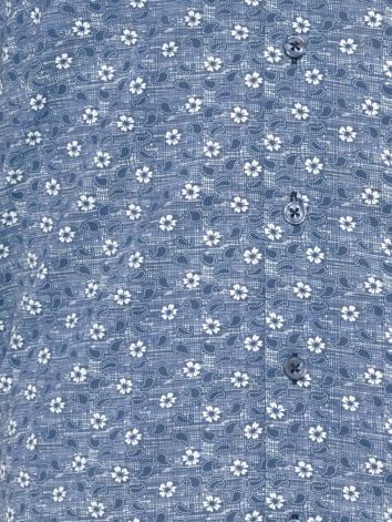 R2 Overhemd Korte Mouwen Print Donkerblauw Product / Detail