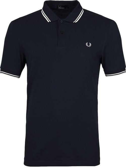 Fred Perry Polo Marine Dunkelblau mit weißen Doppelstreifen Product