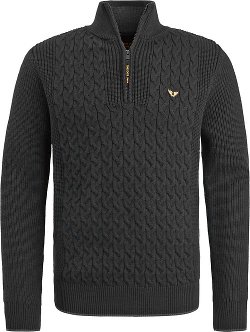 PME Legend Knitted Half Zip Pullover Cable Black Product