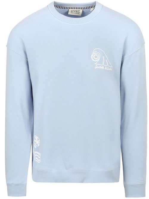 Scotch and Soda Sweater Embroidered Lichtblauw Product
