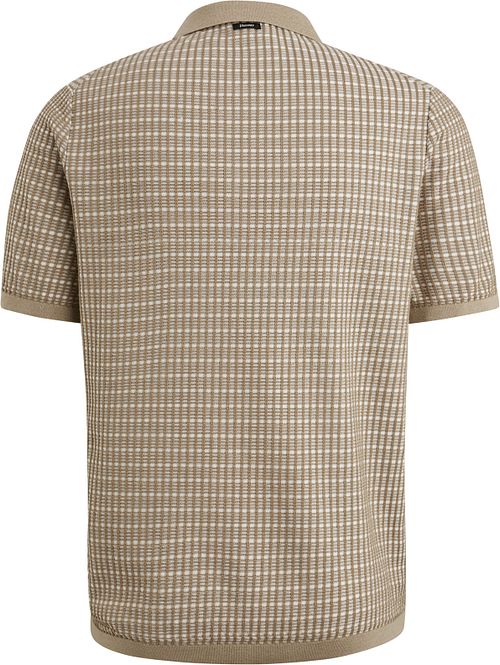 Vanguard Polo Shirt Knitted Checks Beige Product / Achterkant