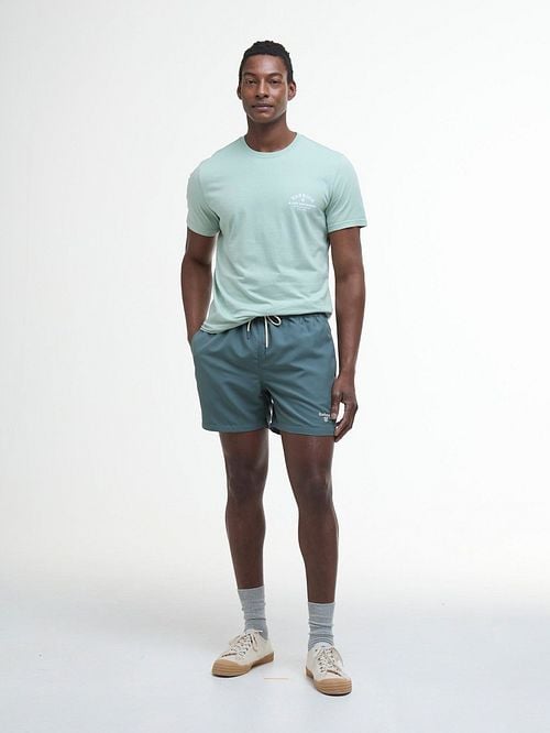 Barbour Swimshort Logo Vintage Teal Model / Voorkant