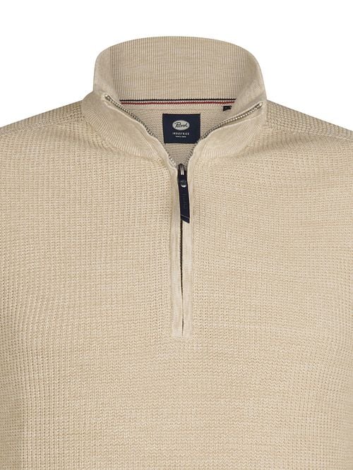 Petrol Knitted Half-Zip Sweater Nashville Beige Product / Detail