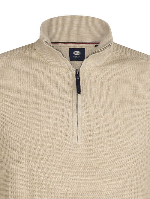 Petrol Knitted Half-Zip Sweater Nashville Beige Product / Detail