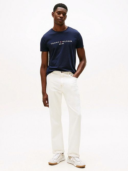 Tommy Hilfiger Logo T Shirt Navy Model / Voorkant