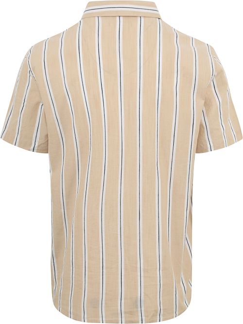 KnowledgeCotton Apparel Shirt Stripe Beige Product / Achterkant