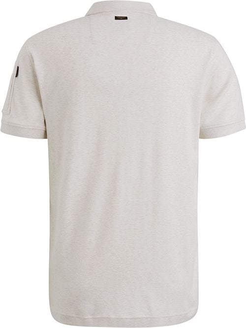 PME Legend Half-Zip Polo Shirt Interlock Ecru Product / Achterkant