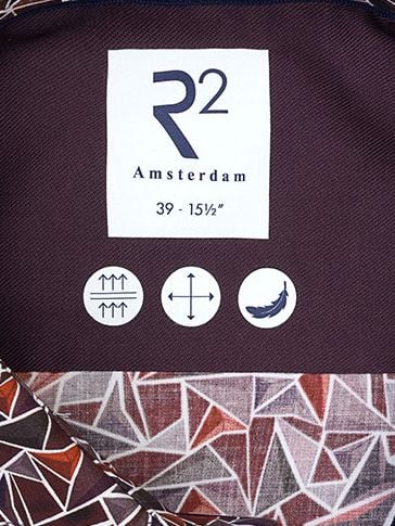 R2 Shirt Poplin Triangle Print Bordeaux Product / Detail