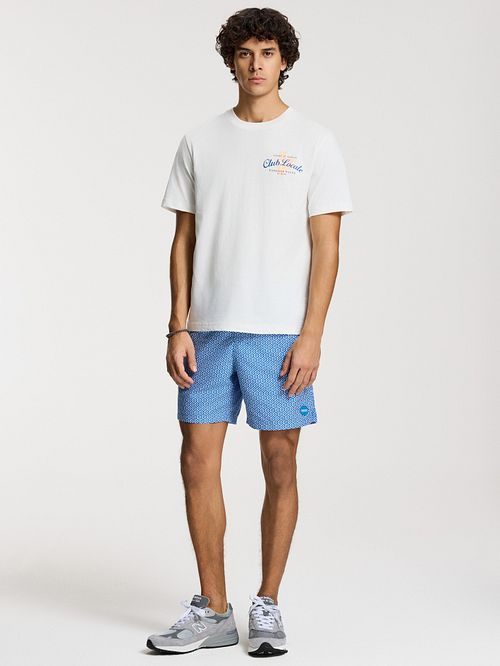 Shiwi Swimshorts Mike Geo Tile Cobalt Blue Model / Voorkant