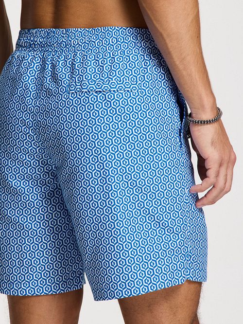 Shiwi Swimshorts Mike Geo Tile Cobalt Blue Model / Detail