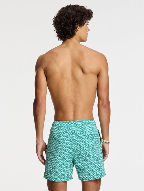 Shiwi Swimshorts Nate Coral Reverse Turquoise Model / Achterkant