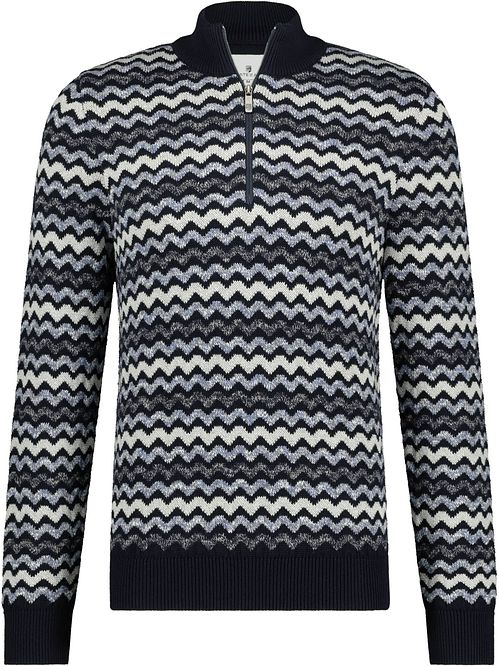 State Of Art Half Zip Dark Blue Print Product