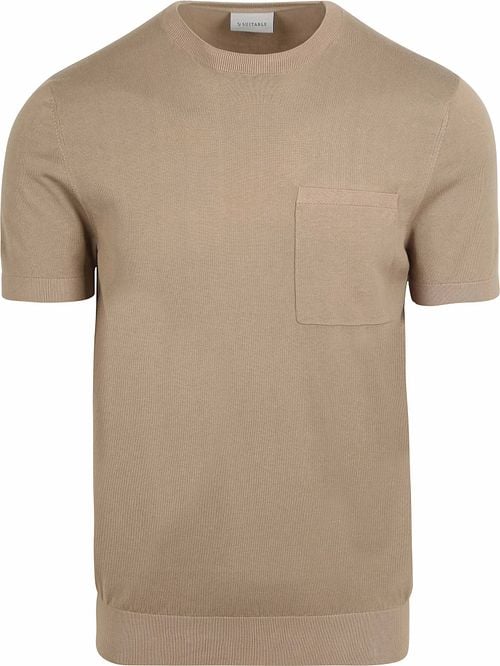 Suitable Knitted T-shirt Pocket Compact Camel Product