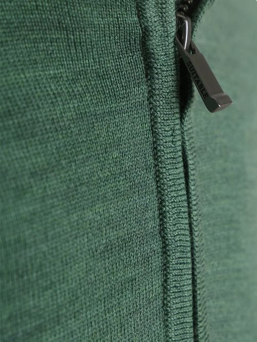 Suitable Merino Half Zip Sweater Mid Green