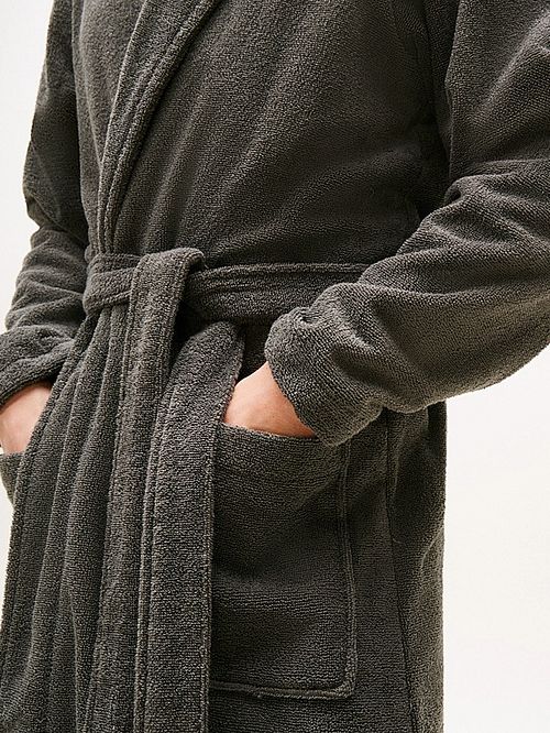 Tommy Hilfiger Bademantel Dunkelgrau Model / Detail