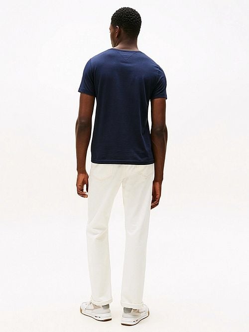 Tommy Hilfiger Logo T-shirt Donkerblauw Model / Achterkant