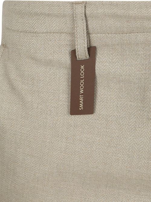 Alberto Trousers Jump Flannel Herringbone Beige