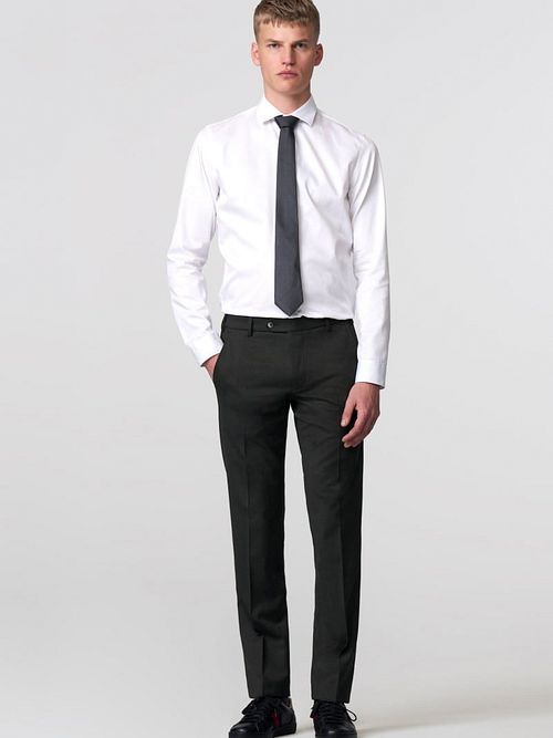 Meyer Pantalon Roma Laine Mélangé Anthracite Model / Voorkant