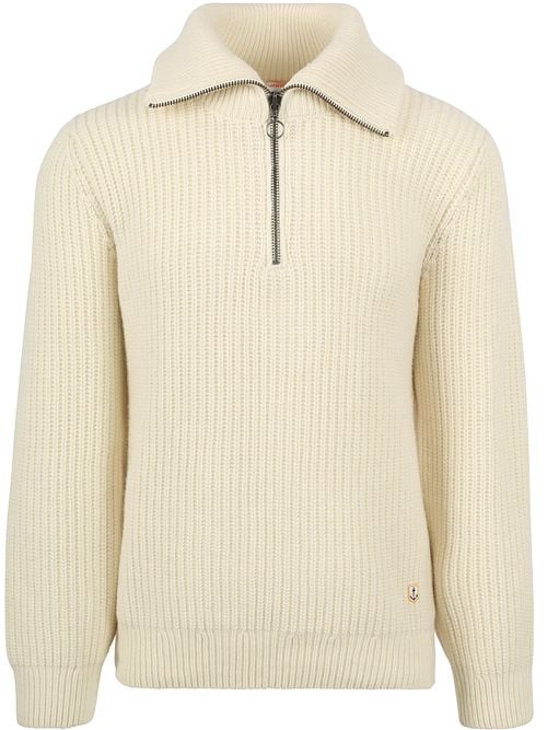 Armor-Lux Camionneur Half Zip Trui Wol Ecru Product