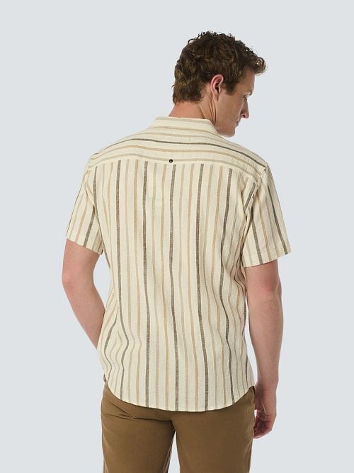 No Excess Short Sleeve Overhemd Linnen Ecru Model / Voorkant