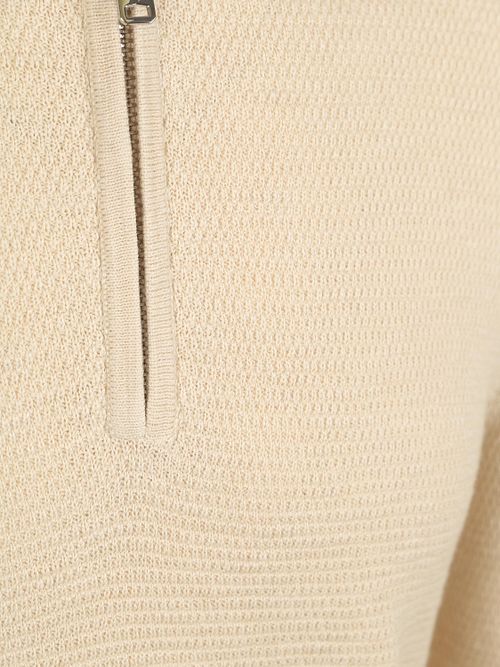 Profuomo Half Zip Pullover Structure Beige Product / Detail